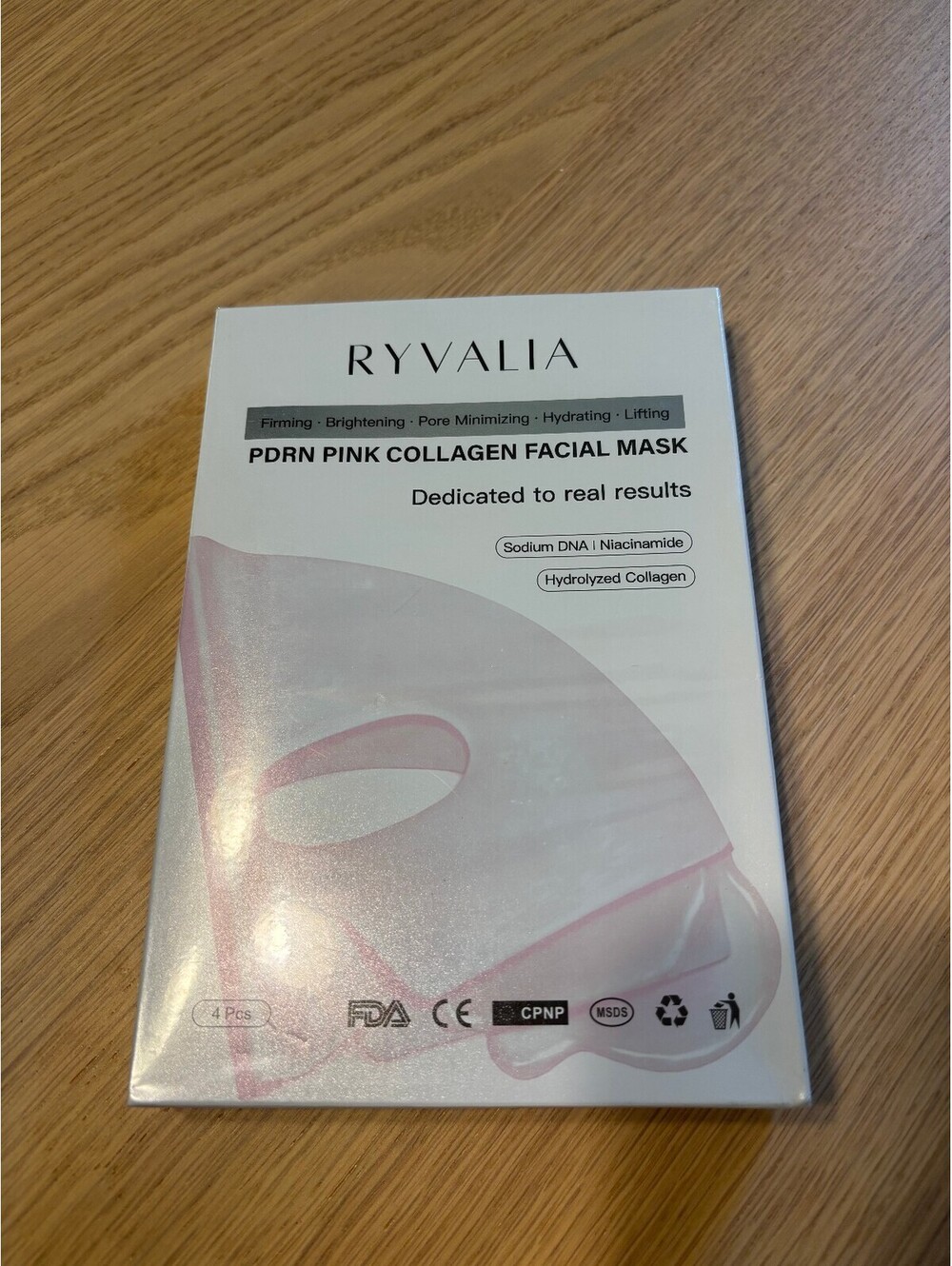RYVALIA PDRN Pink Collagen Facial Mask – 4 Pack – NEW SEALED